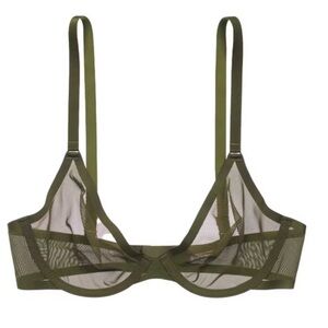 CUUP The Plunge wired mesh bra | 34B | Moss (olive green) | Excellent condition